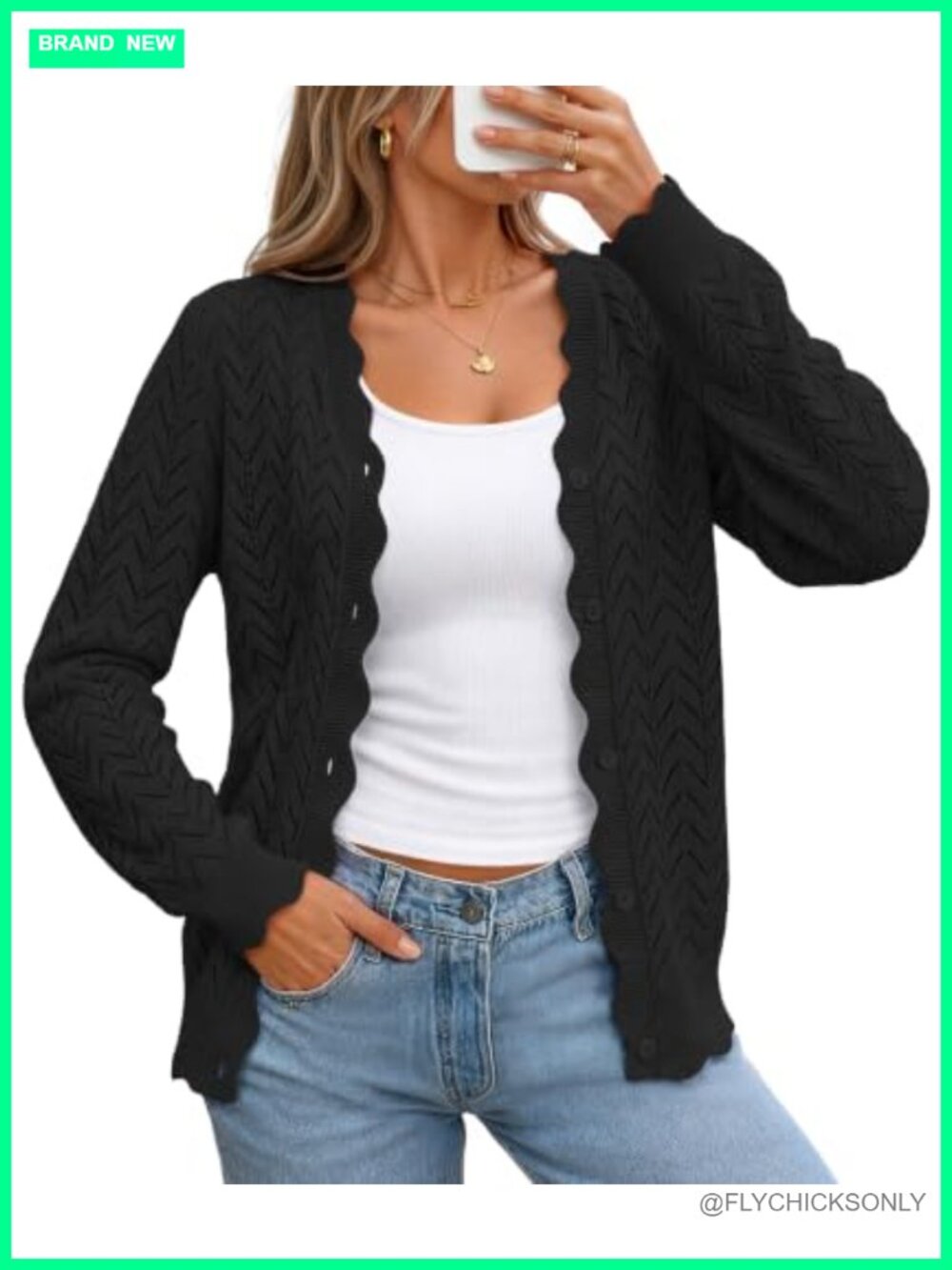 Cardigan Sweater for Women Casual Knit Open Front Fall Outfit